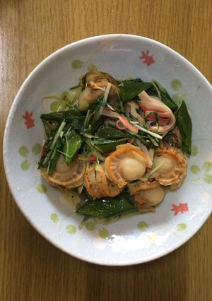 ほたてと水菜の中華炒め-レシピのメイン写真