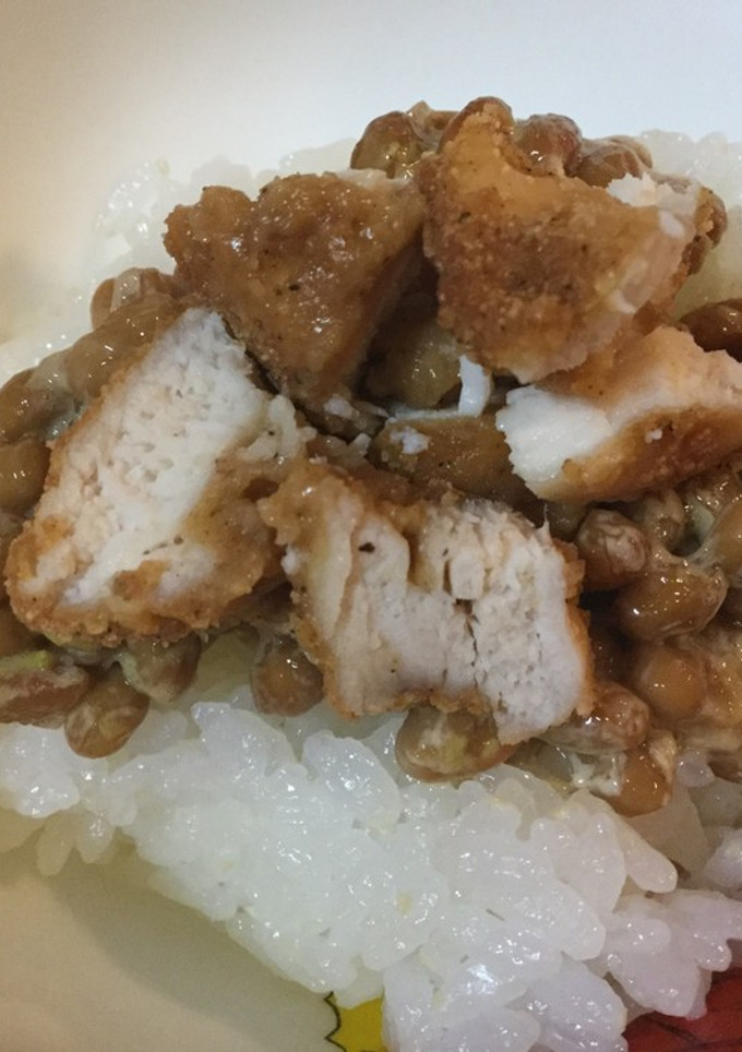 揚げない唐揚げと納豆のご飯-レシピのメイン写真