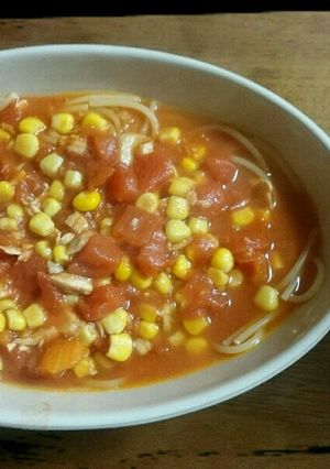 貴○の森風　ツナトマトスパゲティ-レシピのメイン写真