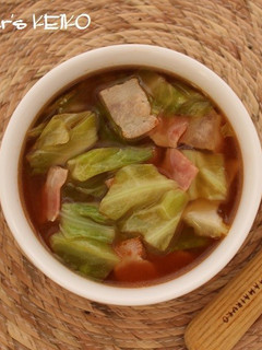 春キャベツの即席トマトスープ-レシピのメイン写真