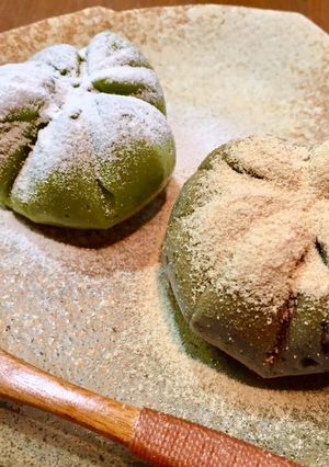 ★簡単ヘルシー！黒ごまと抹茶の巾着餅-レシピのメイン写真