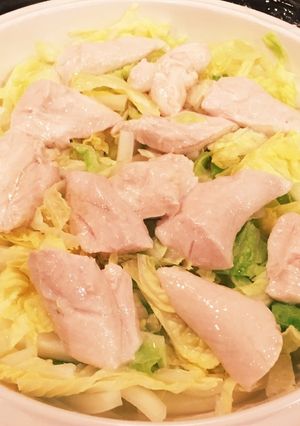 すぐできる！白菜と鶏のささみ蒸し-レシピのメイン写真