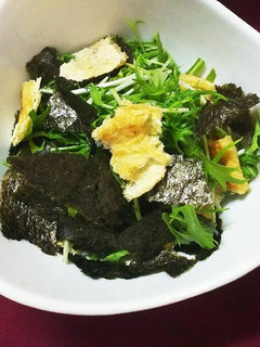 【低糖質】水菜のパリパリサラダ-レシピのメイン写真