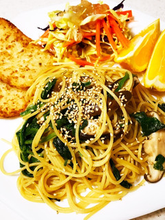 ほうれん草としいたけの和風パスタ-レシピのメイン写真