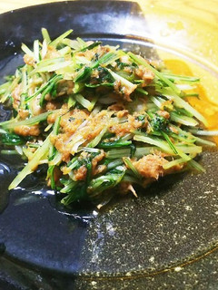 【低糖質】水菜とツナの炒め物-レシピのメイン写真