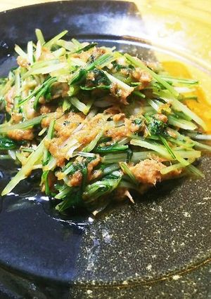 【低糖質】水菜とツナの炒め物-レシピのメイン写真