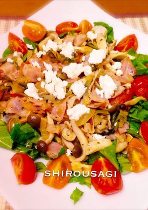具沢山ホットドレッシングでルッコラサラダ-レシピのメイン写真