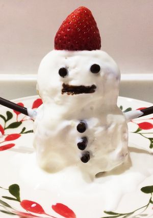 ヨーグルトアート♡立体雪だるま-レシピのメイン写真