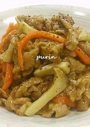 ソースで♪豚肉と人参のソース炒め-レシピのメイン写真
