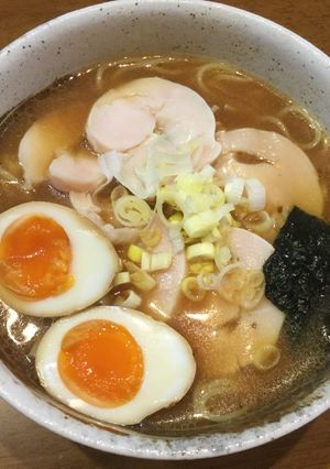 鳥ハムと味玉とネギたっぷり味噌ラーメン！-レシピのメイン写真