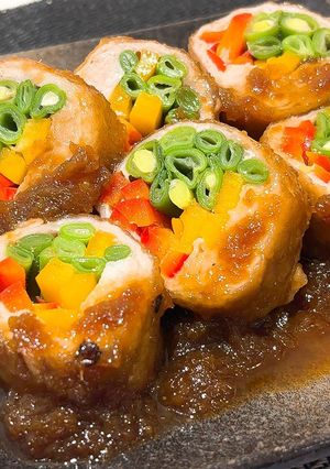 お弁当にも◎夏野菜の彩り肉巻き生姜焼き風-レシピのメイン写真