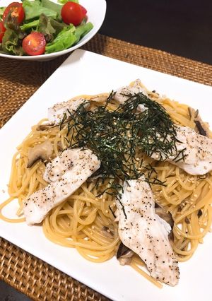 コスパ良し♬鶏胸肉の和風パスタ-レシピのメイン写真