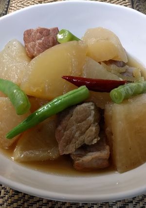 簡単 真面目 男の 大根と豚肉の煮物-レシピのメイン写真
