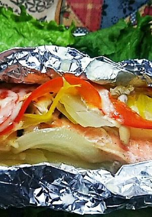 味染み鮭のホイル焼き♪-レシピのメイン写真