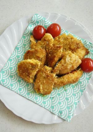 鶏胸肉で♪カレーマヨソース味のパン粉焼き-レシピのメイン写真
