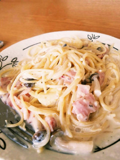 生湯葉とベーコンのクリームパスタ-レシピのメイン写真