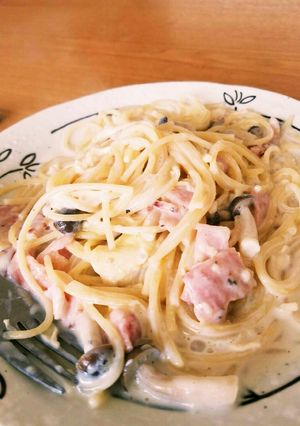 生湯葉とベーコンのクリームパスタ-レシピのメイン写真