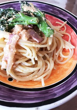 春野菜のトマトカルボナーラ-レシピのメイン写真