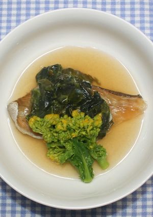 絶品料理☆乾燥たらと乾燥わかめ菜の花蒸し-レシピのメイン写真