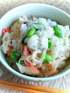 夏味の蟹おこわ♪-レシピのメイン写真