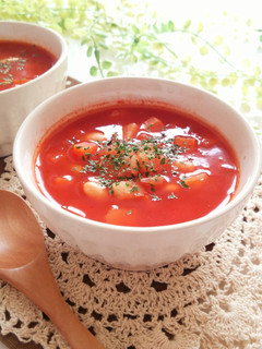 大豆入り☆あったかトマトスープ-レシピのメイン写真