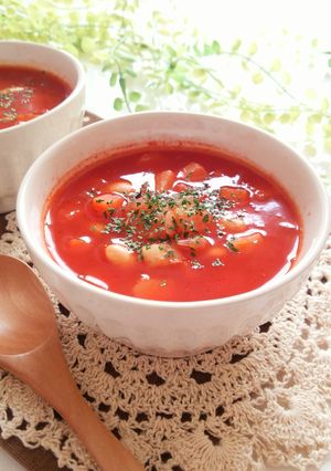 大豆入り☆あったかトマトスープ-レシピのメイン写真