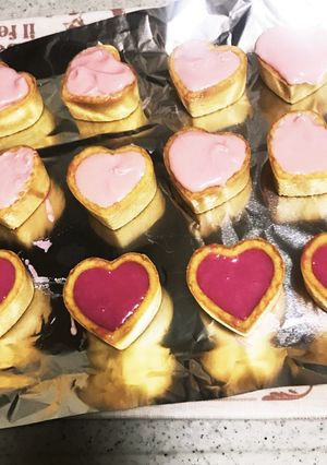 ハート型クッキー いちごのチョコクリーム-レシピのメイン写真