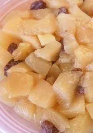 簡単 レンジでリンゴとレーズンの甘煮-レシピのメイン写真