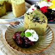 黒豆煮で抹茶シフォンケーキ