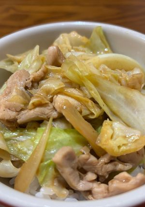 鶏キャベ醬醬炒め丼-レシピのメイン写真