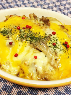 鯖缶1つで!舞茸と鯖のグラタン風-レシピのメイン写真
