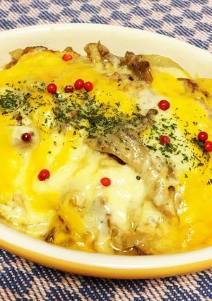 鯖缶1つで！舞茸と鯖のグラタン風-レシピのメイン写真
