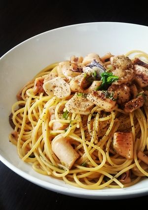 シーフードミックスで簡単バター醤油パスタ-レシピのメイン写真