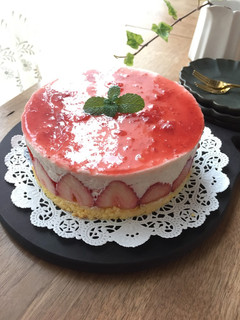 ジャムで簡単♪春色レアチーズケーキ-レシピのメイン写真
