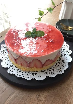 ジャムで簡単♪春色レアチーズケーキ-レシピのメイン写真