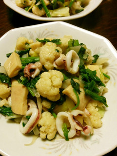 イカとカリフラワーと高野豆腐の中華旨煮-レシピのメイン写真