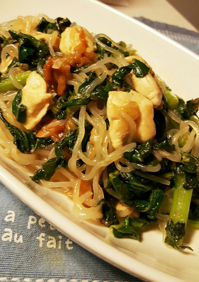 節約&ヘルシー『ササミと梅のパスタ風』-レシピのメイン写真