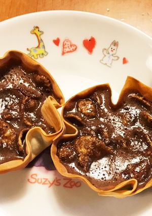餃子の皮でカリカリ器のチョコムース♡-レシピのメイン写真
