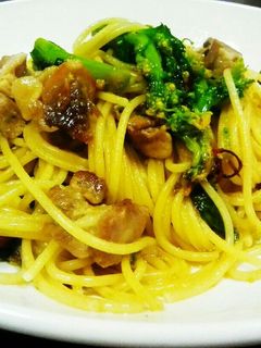 菜の花と鶏肉のOilパスタ♪-レシピのメイン写真