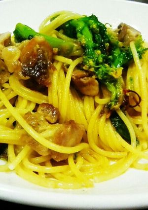 菜の花と鶏肉のOilパスタ♪-レシピのメイン写真