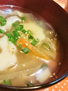 ほっこり【ちくわぶdeすいとん風味噌汁】-レシピのメイン写真