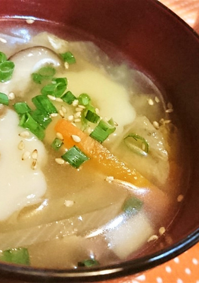 ほっこり【ちくわぶdeすいとん風味噌汁】-レシピのメイン写真