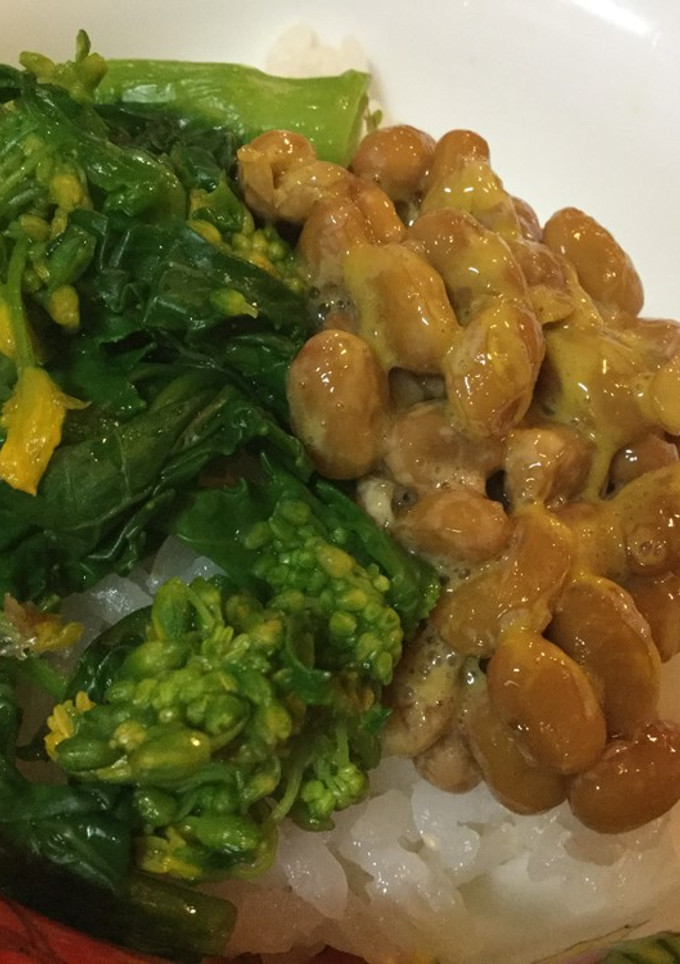 納豆と菜の花のおひたしのご飯-レシピのメイン写真