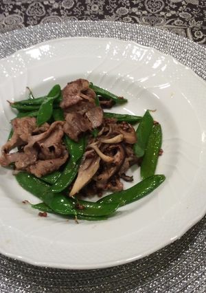 豚肉と絹さやのマスタード炒め-レシピのメイン写真