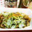 パリパリ鶏皮のネギポン酢がけ