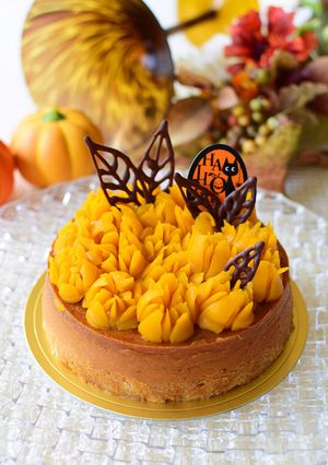 フラワーパンプキンチーズケーキ-レシピのメイン写真