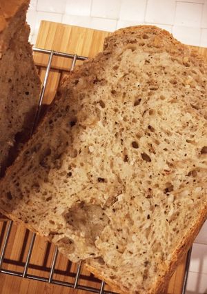 全粒粉？麦茶でドイツ風？ご飯パン♪-レシピのメイン写真