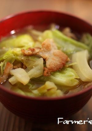 きゃべつと豚肉のおかず味噌汁-レシピのメイン写真
