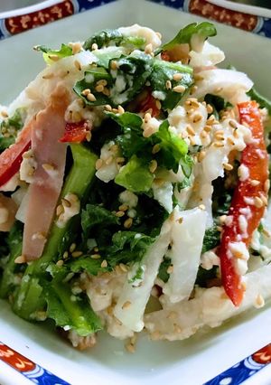 大根と春菊の豆腐あえサラダ♪-レシピのメイン写真