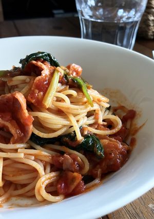 ほうれん草のとまとパスタ！まっちょな味！-レシピのメイン写真